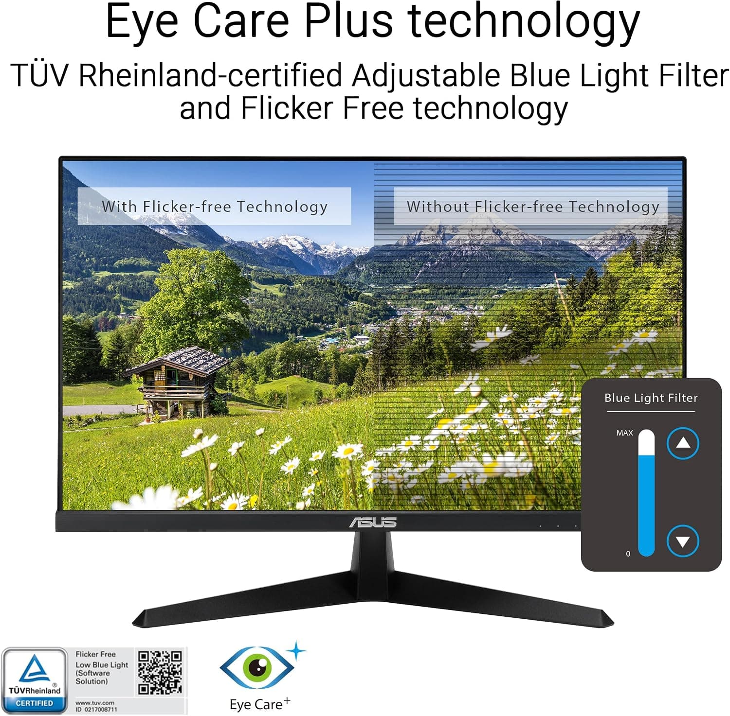 ASUS VY249HGR 24 Pouces 120Hz Écran Gamer Eye Care IPS