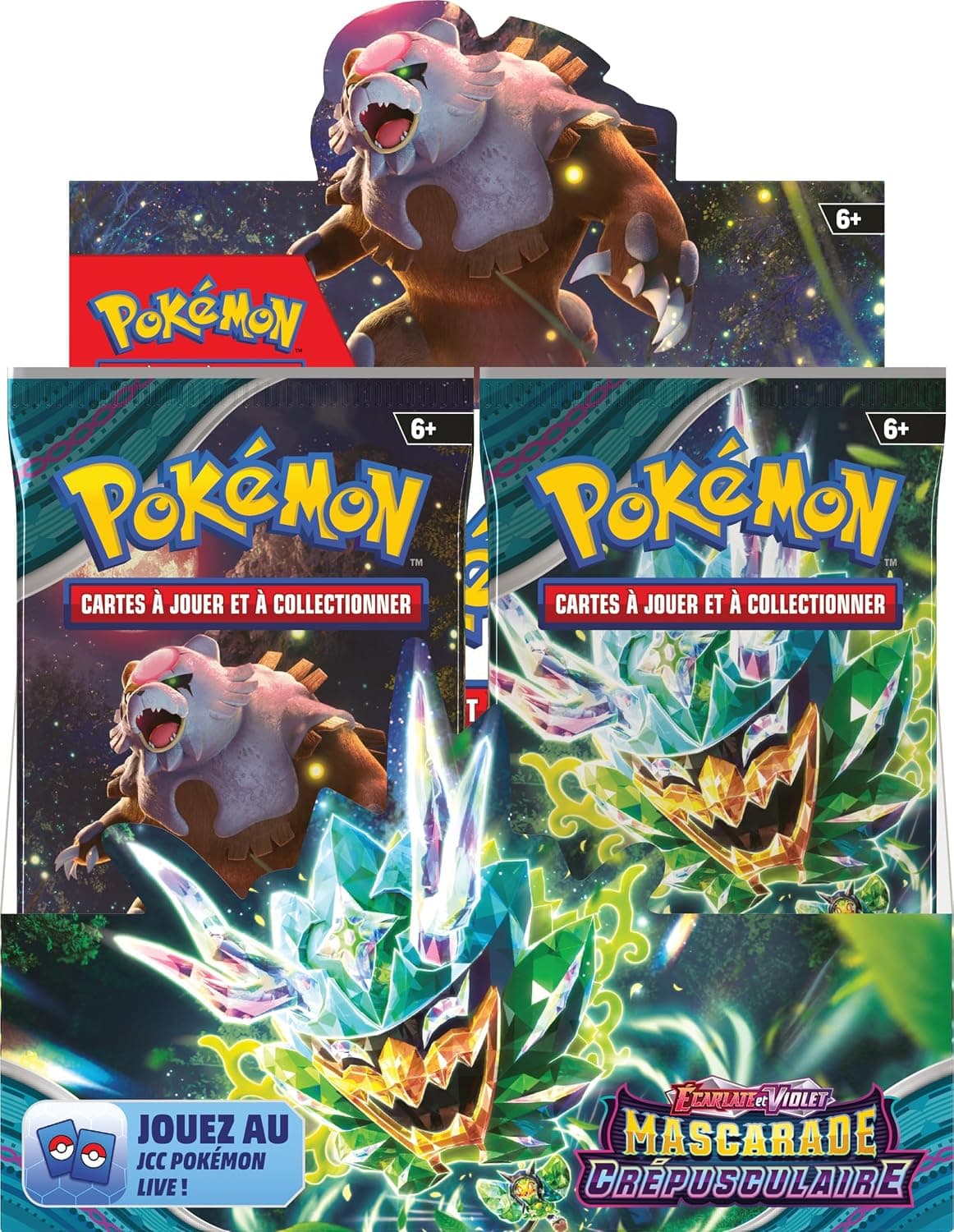 Pokémon: présentoir de boosters Écarlate et Violet – Mascarade Crépusculaire du JCC Pokémon (36 boosters)
