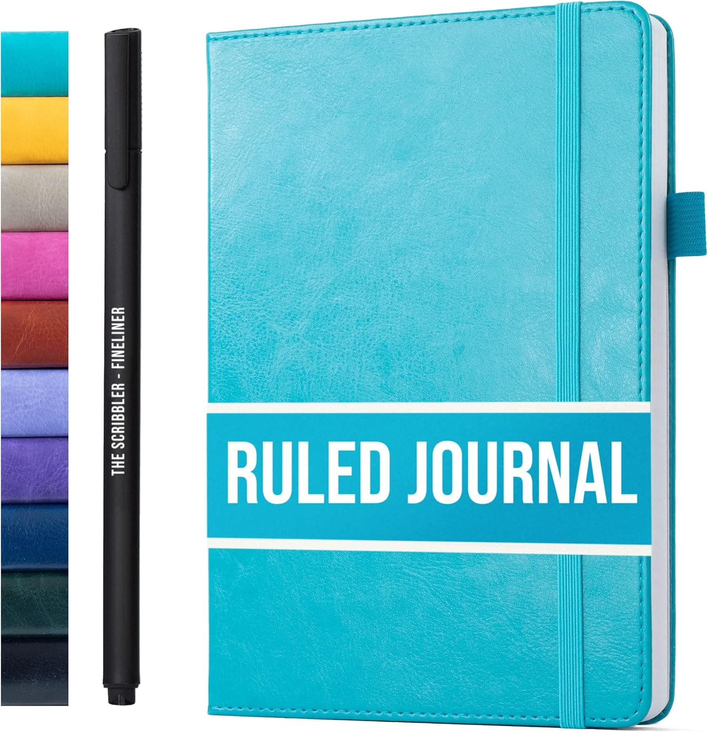 carnet a5 doublé pour écrire | Ligné 200 pages, papier épais 120 g/m2, notes autocollantes, boucle pour stylo, bande élastique, couverture rigide en cuir | Des gribouillis qui comptent A5, 5,75x8,2