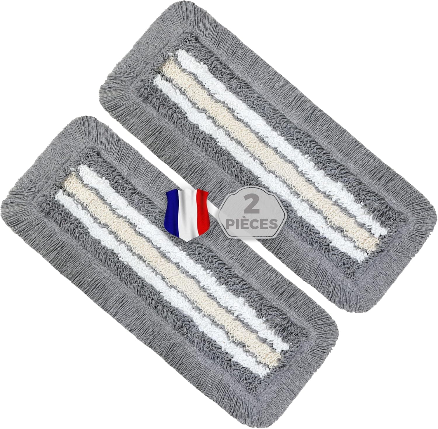 Okaei Housse de serpillère 2 Piece (40 CM) - Housse de serpillère pour hôpitaux et établissements de Soins - Housse de serpillère à Glissement Optimal pour Un Travail Ergonomique - Gris