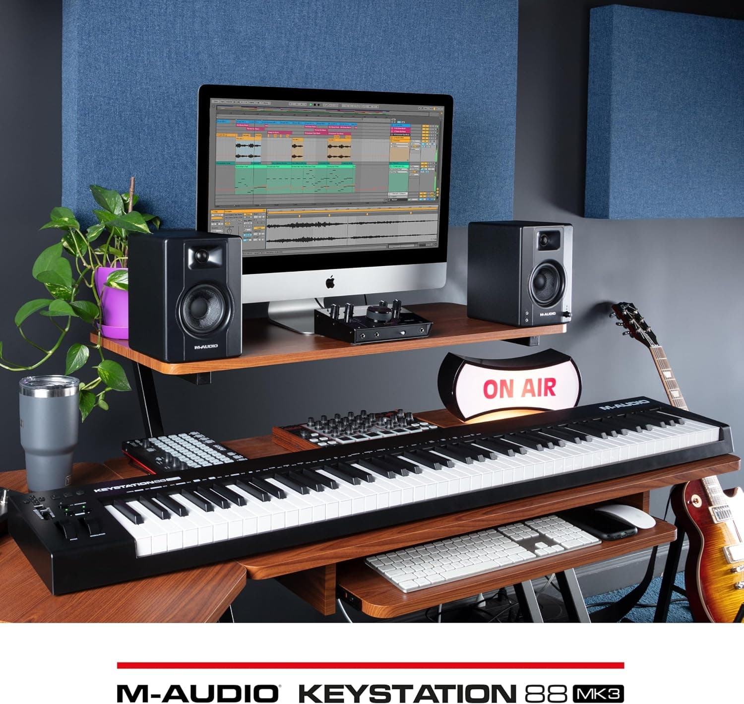 M-AUDIO Keystation 88 MK3 Controleur USB MIDI | Controleur 88 Touches Semi-Lestees pour Synthetiseurs Virtuels et Logiciel DAW d'Enregistrement Inclus