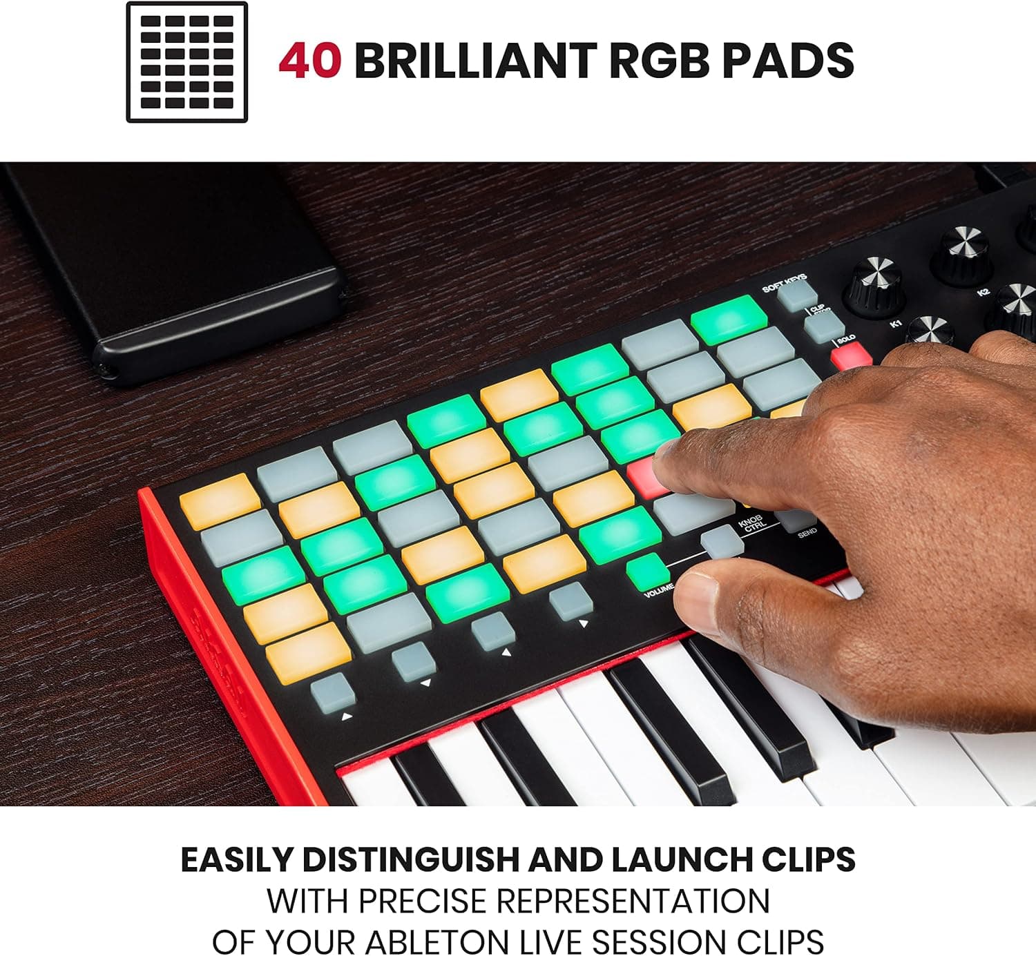 Akai Professional APC Key 25 MK2 Clavier MIDI USB 25 Touches | Touches Mini Sensibles à la Vélocité, 40 Pads RGB, 8 Boutons, Mappage 1:1 pour Ableton Live, Performance Live et Production