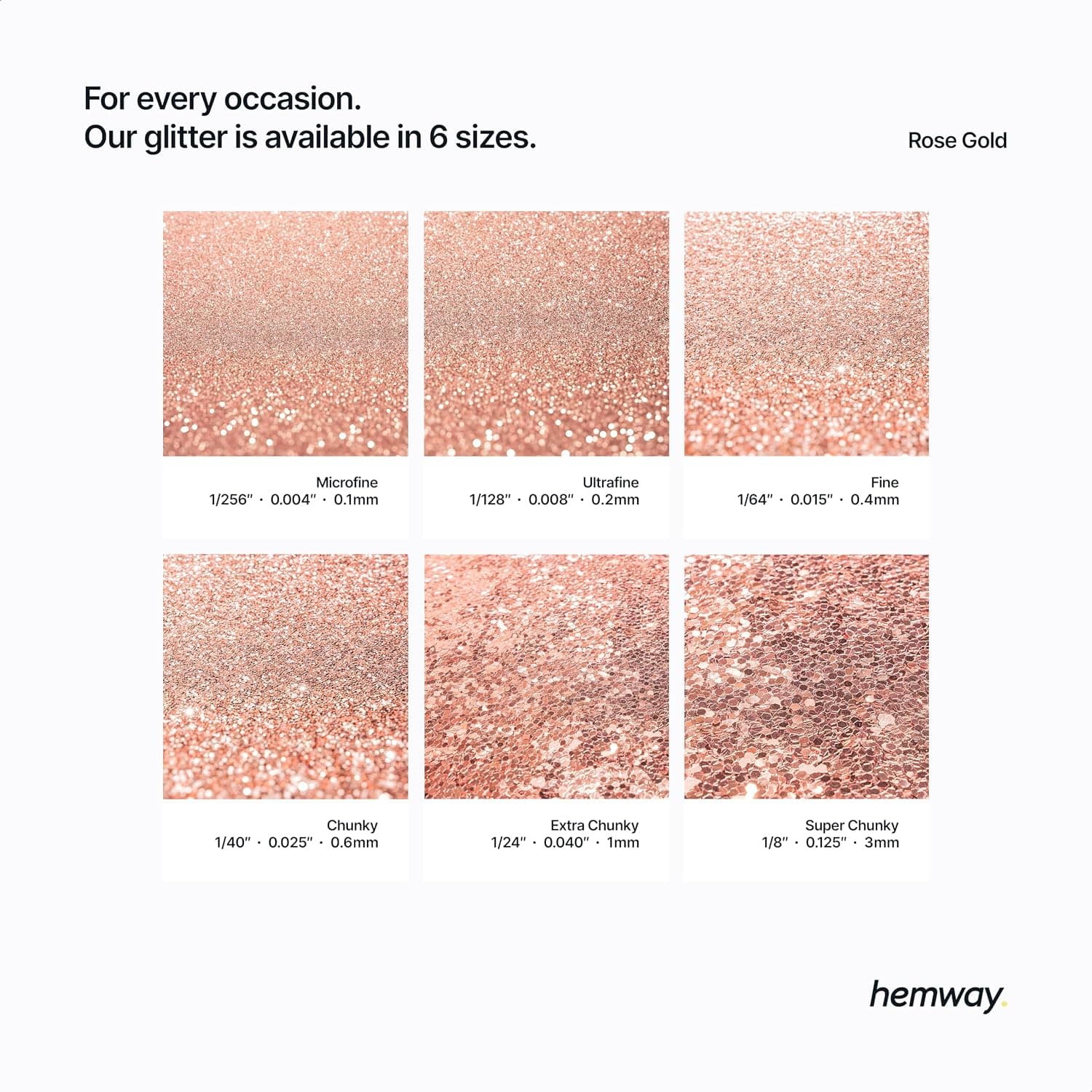 Hemway | Polyuréthane et résine époxy Glitter - FIN - 1/64" 0.015" 0.4mm - Rose Gold / 100 g