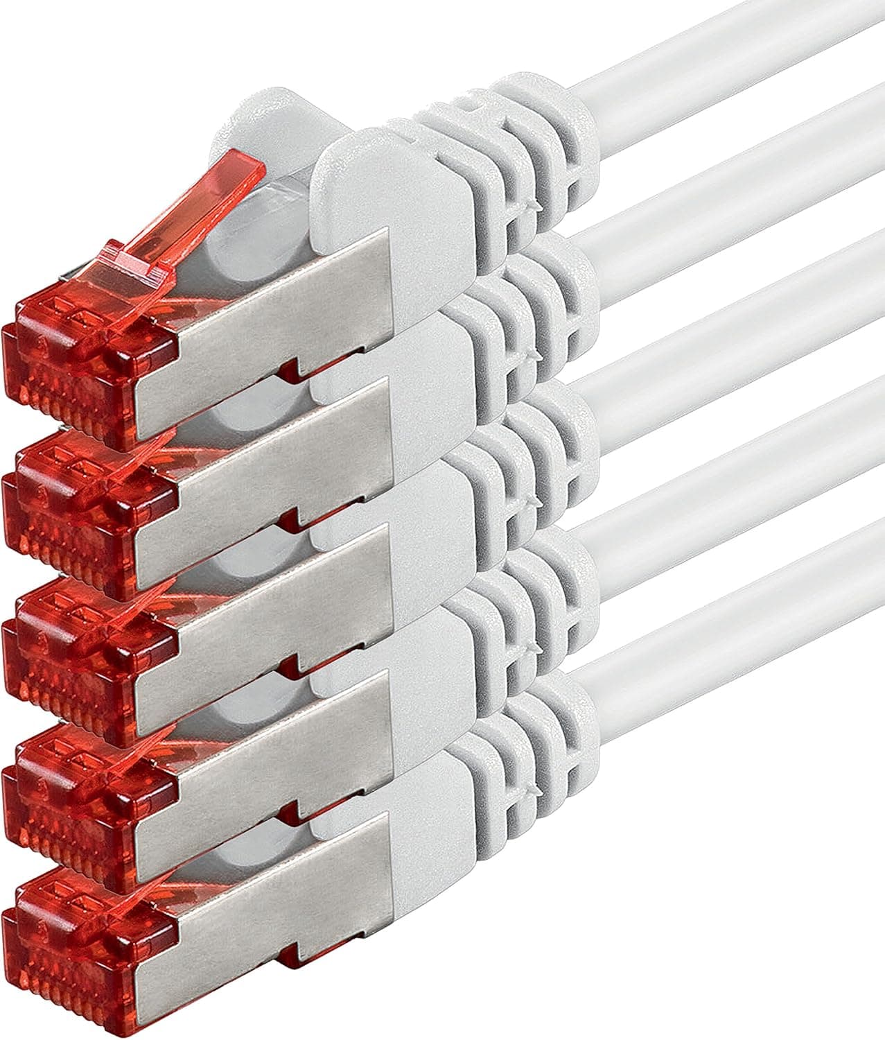 1aTTack.de Câble Ethernet Cat6 5x 0,25m RJ45 - LAN Routeur - blanc