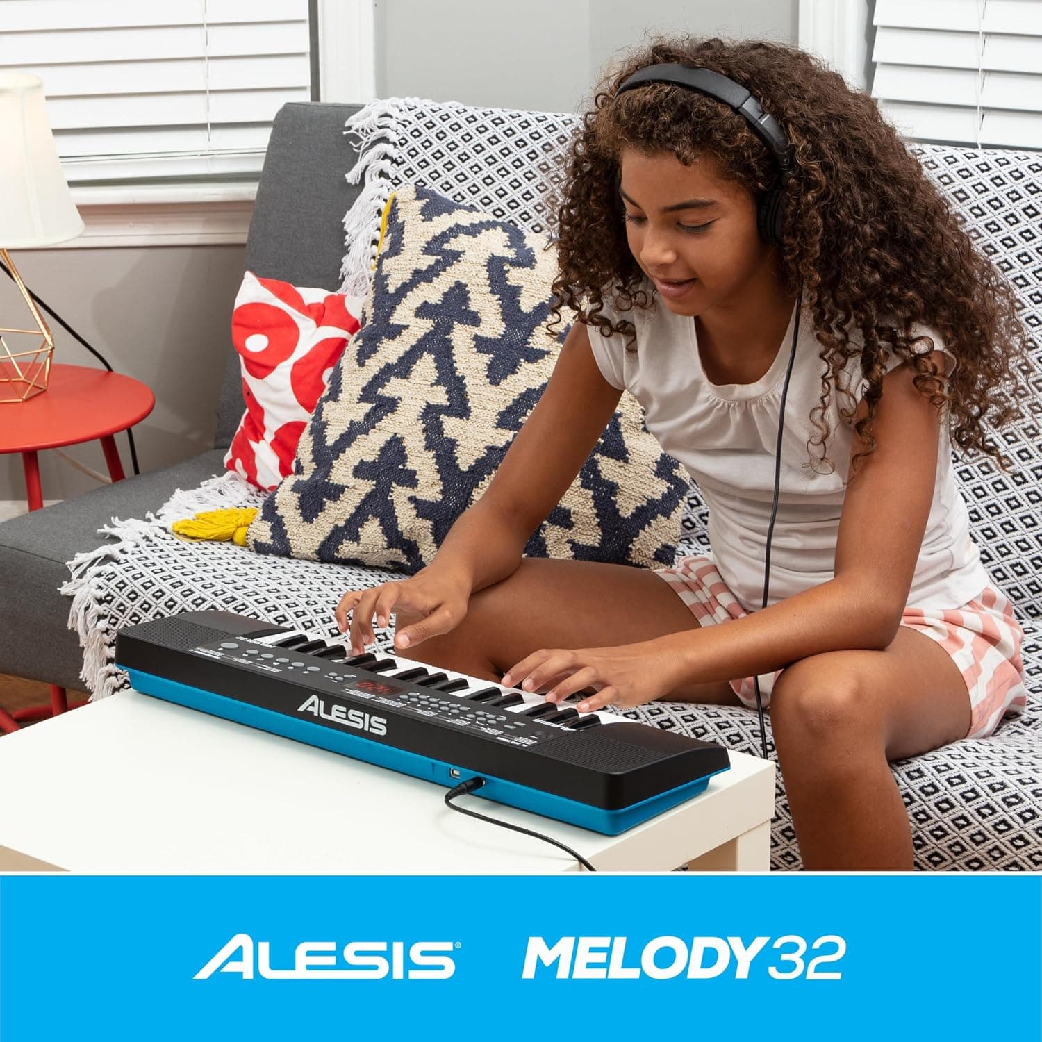 Alesis Melody 32 Mini Clavier Piano | 32 Touches, 300 Sons, Alimentation USB/Pile, Cours de Piano Inclus, pour Débutants