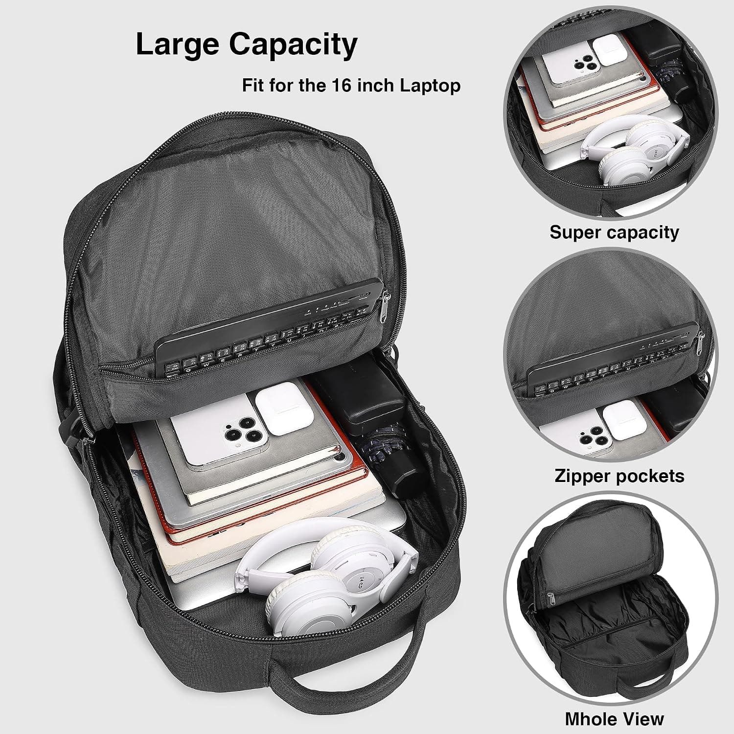 Sac à dos tactique militaire pour homme - Étanche - Sac d'assaut de 3 jours - Sac Molle avec porte-bouteille d'eau, Noir , 25L
