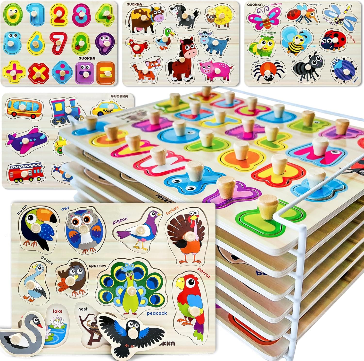 Puzzle Bois pour Enfants 1 à 3 Ans - Puzzle Bébé 18 Mois