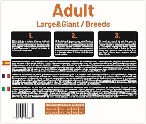 The Hunger of Wolf Croquettes pour chiens adultes de races de très grande taille, formule au poulet pour une meilleure santé articulaire, 14 kg