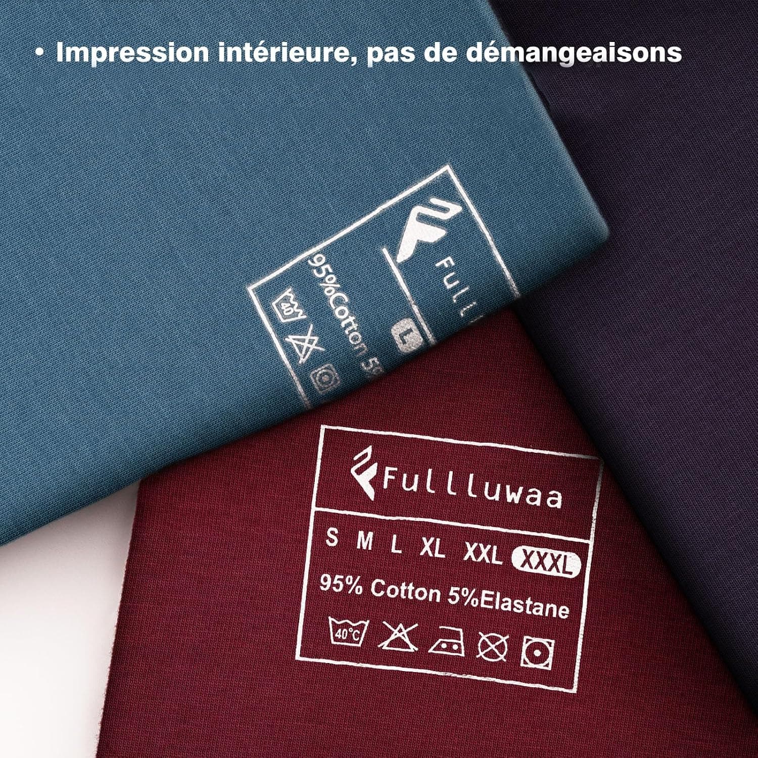 Fullluwaa Boxer Homme Coton Lot de 8, Doux Confortable, Ceinture Élastique