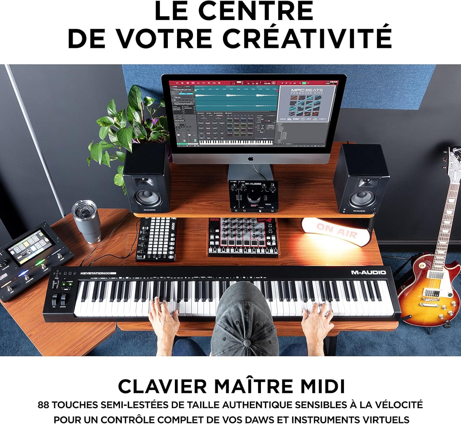 M-Audio Keystation 88 MK3 et SP-2 – Clavier maitre USB MIDI 88 touches semi-lestées, DAWs et Pédale de Sustain Universelle de Type Piano