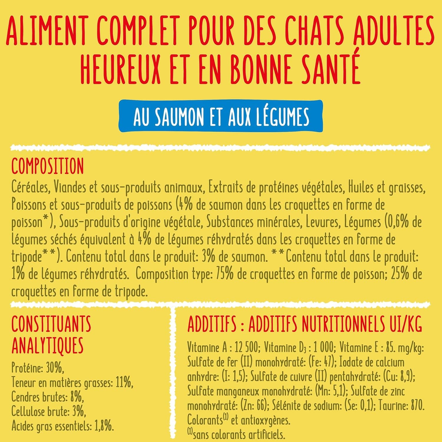 FRISKIES Au Saumon et aux Légumes - 1,5 KG - Croquettes pour Chat Adulte (Lot de 2)