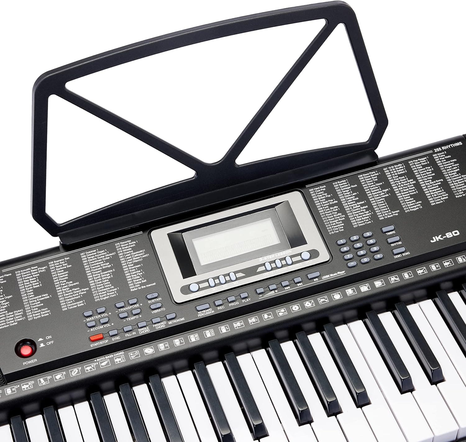 Amazon Basics Clavier de piano numérique portable 61 touches Haut-parleurs et chansons intégrés Prise européenne, 93 x 30.4 x 9.32 cm (L x l x H), Noir