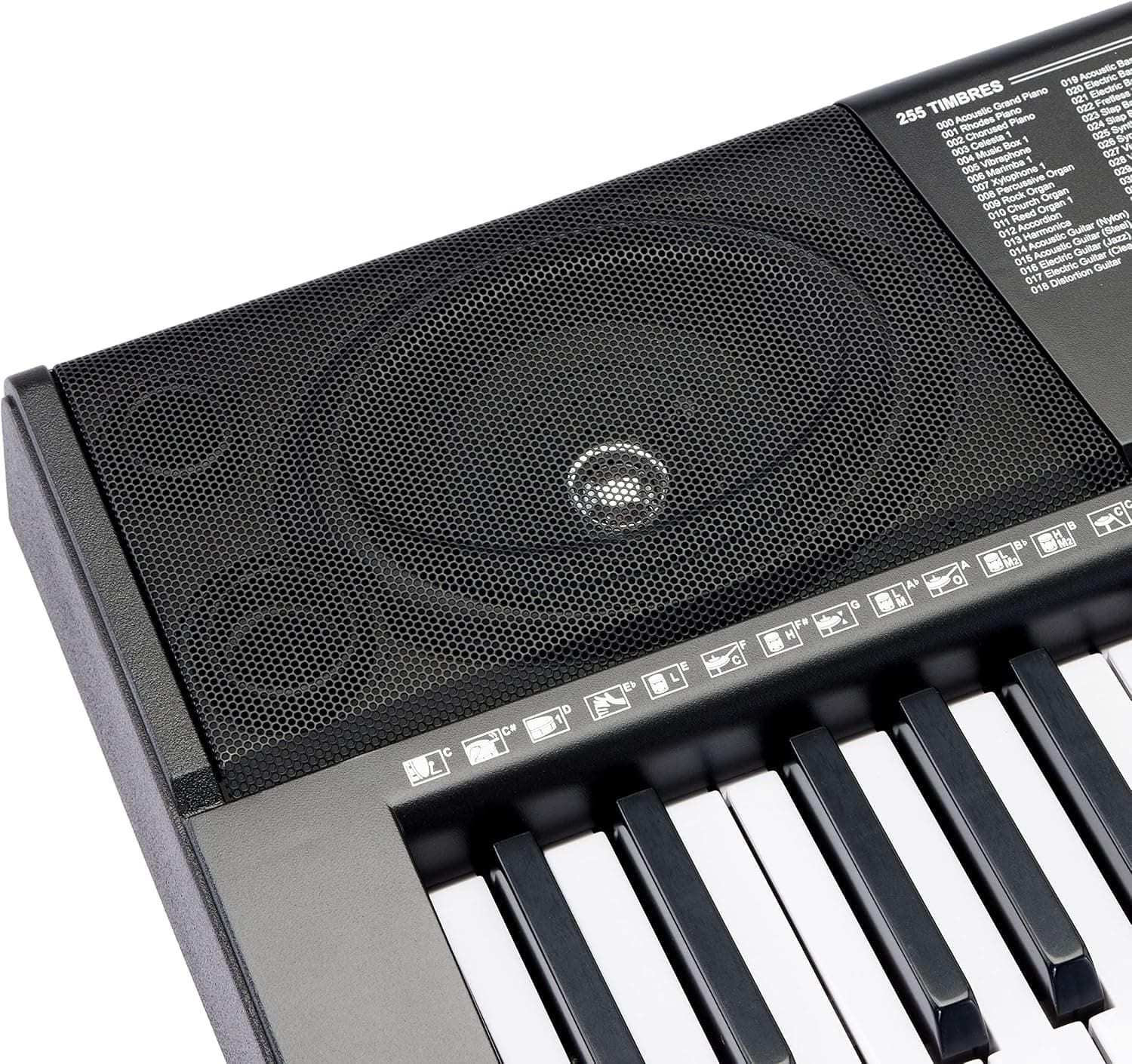 Amazon Basics Clavier de piano numérique portable 61 touches Haut-parleurs et chansons intégrés Prise européenne, 93 x 30.4 x 9.32 cm (L x l x H), Noir