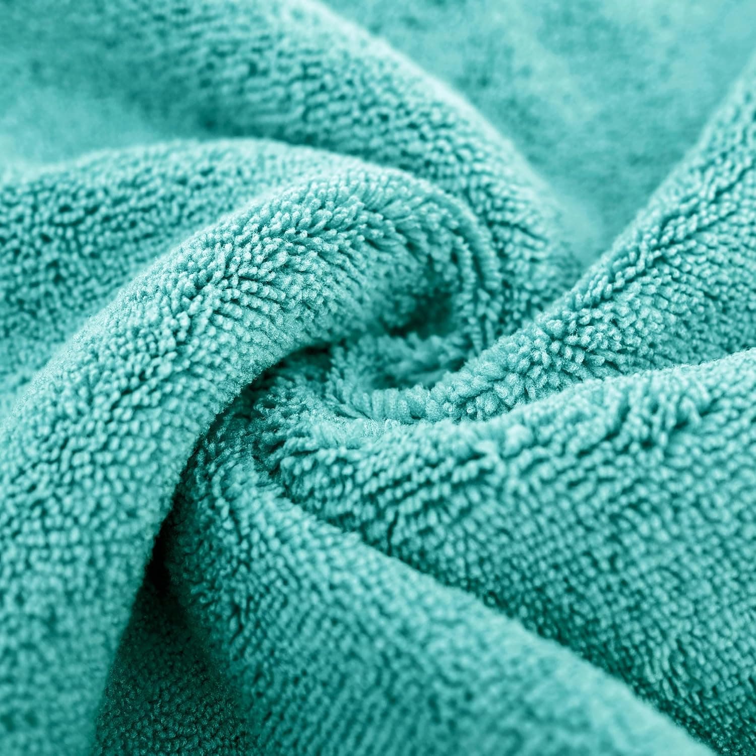 POLYTE Lot de 6 serviettes de bain surdimensionnées en microfibre non pelucheuses, à séchage rapide, 152,4 x 76,2 cm, turquoise