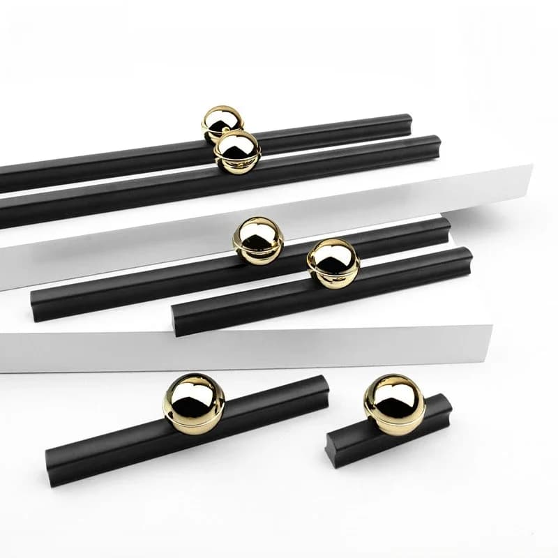 WV-Poignée de porte en alliage de zinc européen, bouton de pied d'armoire de cuisine, noir, or, long, MELPulls, meubles, quincaillerie, 192mm