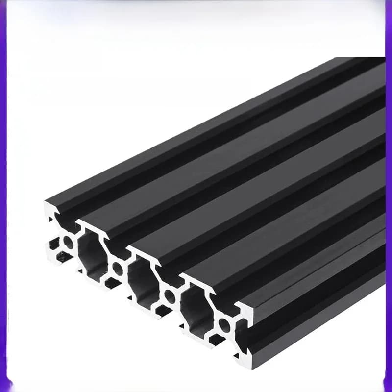 Cadre d'extrusion de profil en aluminium noir, 100mm-1000mm, 2080 V, pour machine de gravure laser CNC, imprimante 3D, calcul, travail, bricolage, 1 pièce