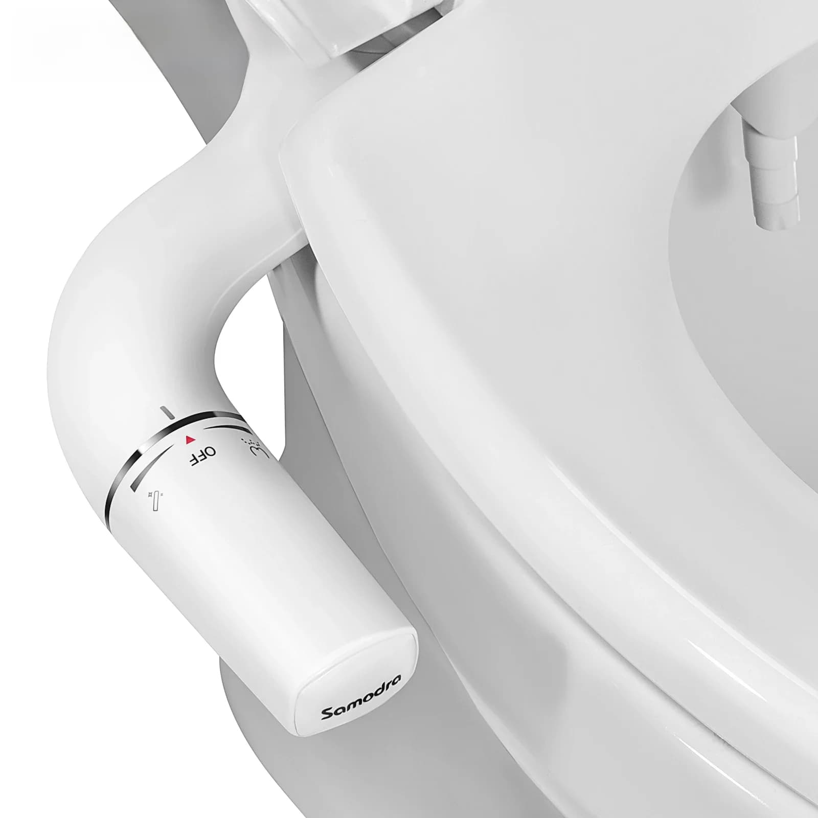 Bidet SAMODRA Ultra-Mince, Bidet Minimaliste pour Toilette Sans Electricité (Lavage Avant et Arrière), Pression d'Eau Réglable, Attache de Siège de Toilette à Eau Fraîche, Facile à Installer.