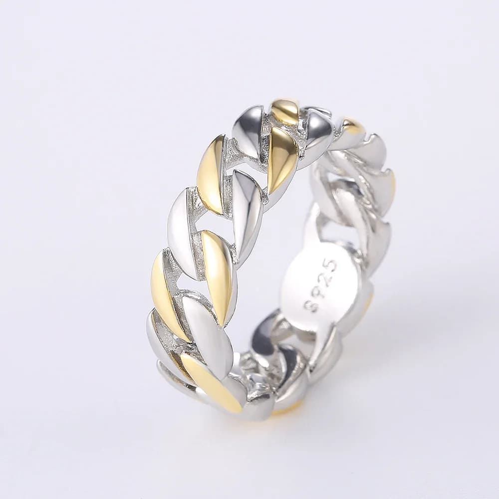 Huitan – bagues à chaîne métallique pour hommes et femmes, Design Simple, Hip Hop, accessoires Cool de fête, bijoux polyvalents de Style Punk, bagues de Couple