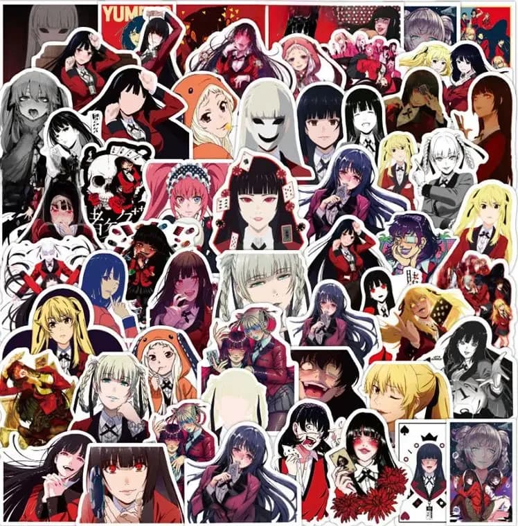 Lot de 10, 30, 50 ou 100 pièces de la série Mad Gamble, autocollant Graffiti Deep Kakegurui, casque Cool, fenêtre classique, mur tasse d'eau, chariot populaire