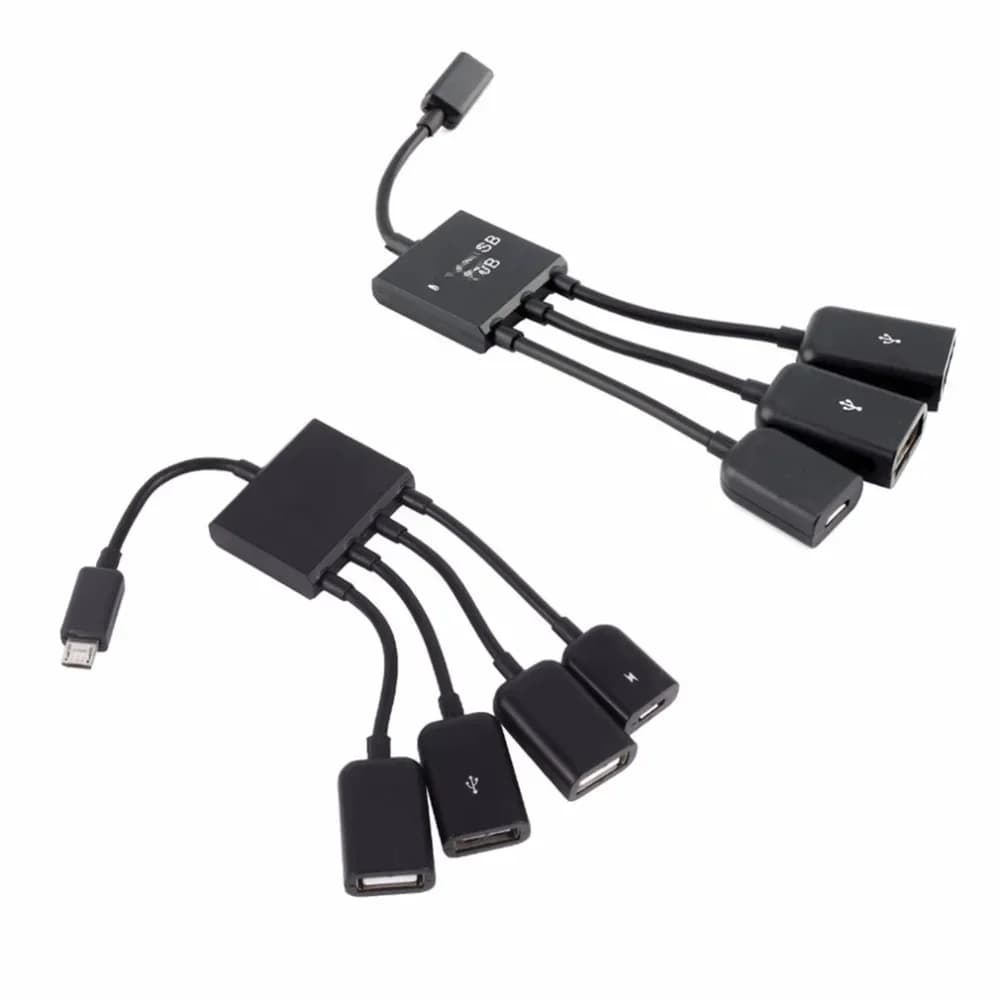 OTG 3/4 ports Micro USB chargeur Hub câble séparateur connecteur adaptateur pour Smartphone ordinateur tablette PC fil de données