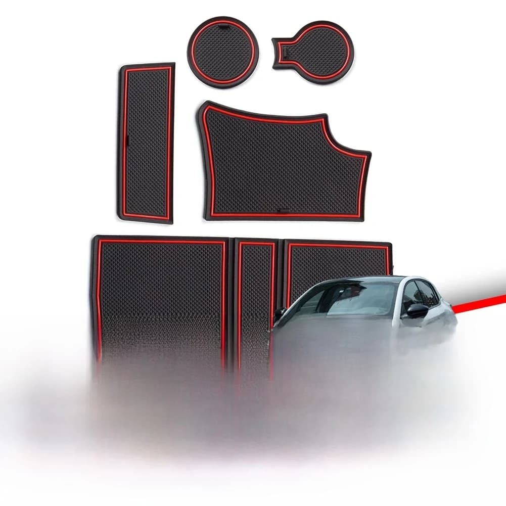 ZUNDUO tapis de tasse de fente de porte antidérapant pour Peugeot 208 e-208 2019 - 2024 GT accessoires intérieurs tapis de porte tapis antidérapants style de voiture