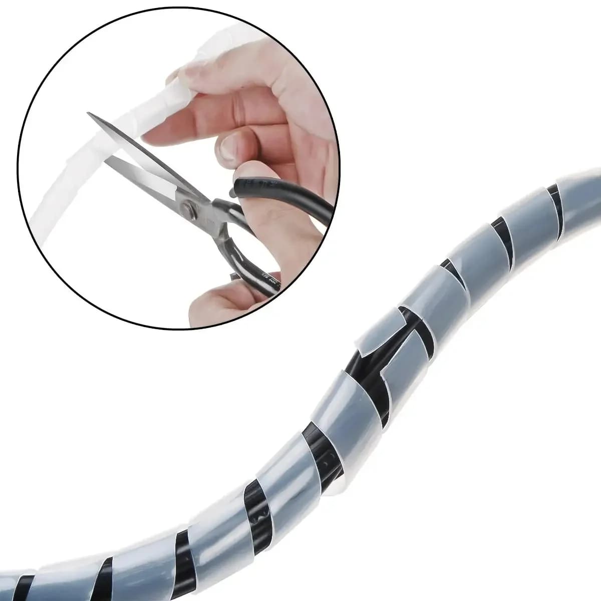 Tuyau de manchon RoHS noir clair, 5-40 mètres, câble spiralé rond, fil enroulé pour ordinateur, fil électrique