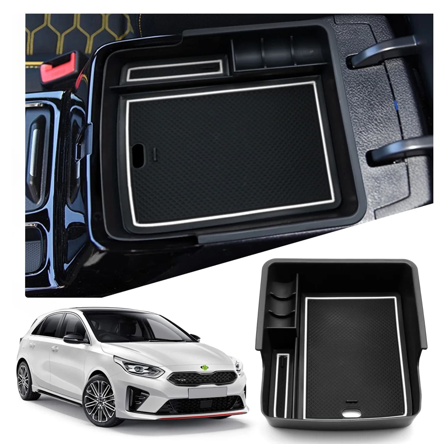 RUIYA Car Armrest Box Storage for Kia Ceed SW GT / Proceed GT 2018-2025 Central Control Container Auto Interior Kia Ceed Accessories
