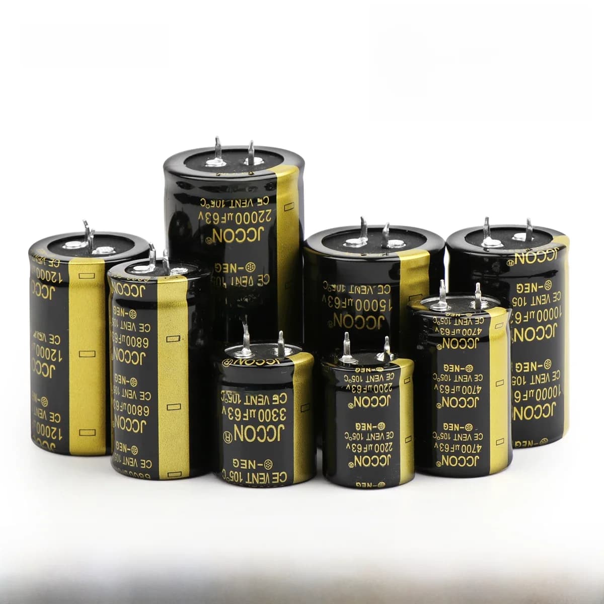 JCCON – condensateur électrolytique Audio 25V 35V 63V 100V 200V 250V 400V 450V 6800UF 10000UF 22000UF pour amplificateur Hifi faible ESR, 2 pièces