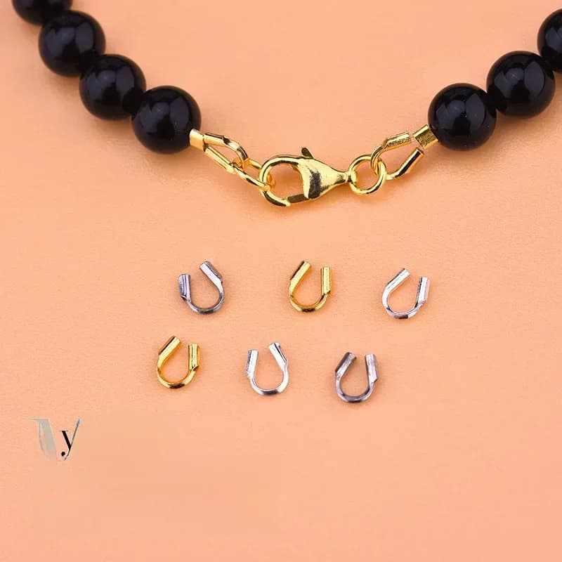 Accessoires de boucle de collier en argent regardé S925, boucle en forme de U, boucle de fermeture, ficelle de bricolage faite à la main, accès aux perles, 10 pièces