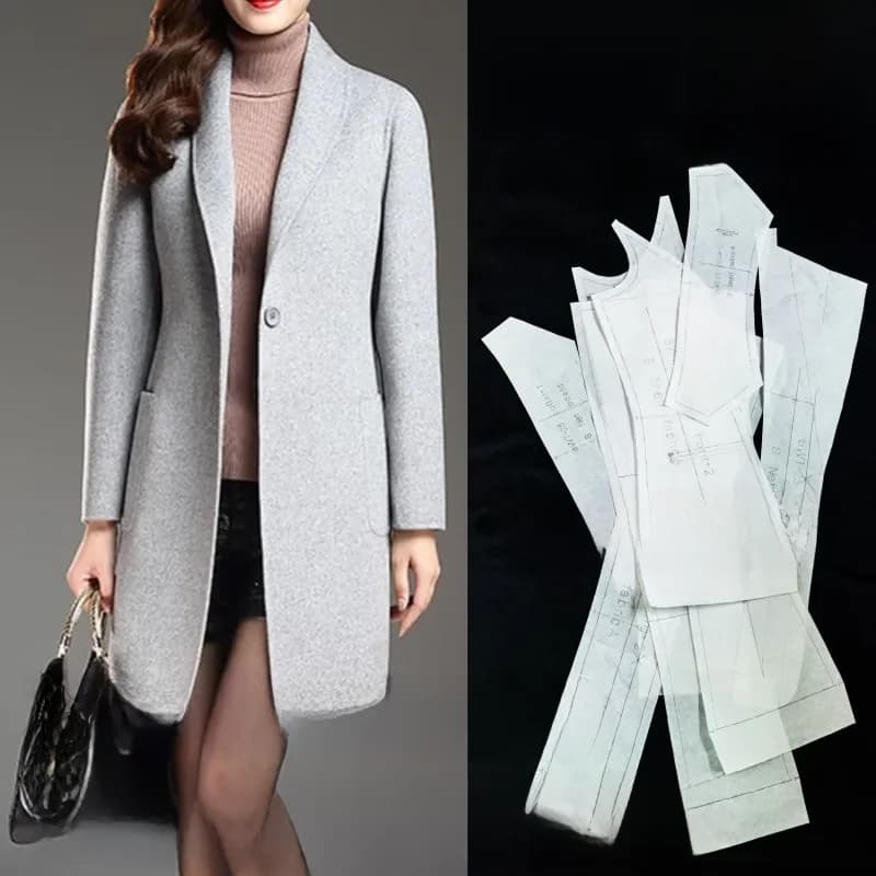 Manteau polaire double face petit revers dames modèle physique 1:1 structure de couture BFY-169 de dessin