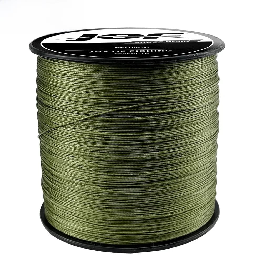 JOF – ligne de pêche à la carpe, 8 brins/4 brins, 500M/300M/100M, cordon PE multifilament tressé, matériau Janpan 10-120LB