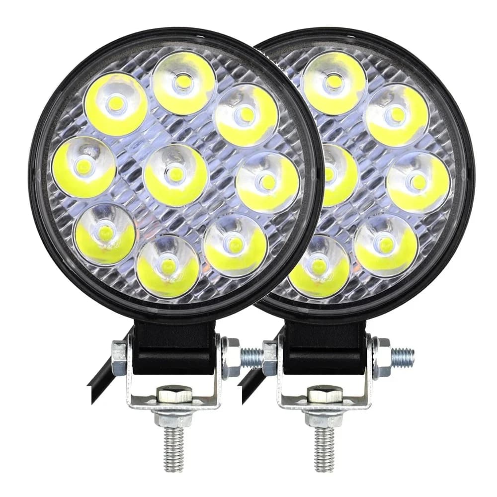 Phare antibrouillard avant de voiture, lampe de travail à 9LED, feux de sauna tout-terrain, lampe de sauna ronde, camion SUV, 4tage, versiEngineering, 27W, 12V, 24V