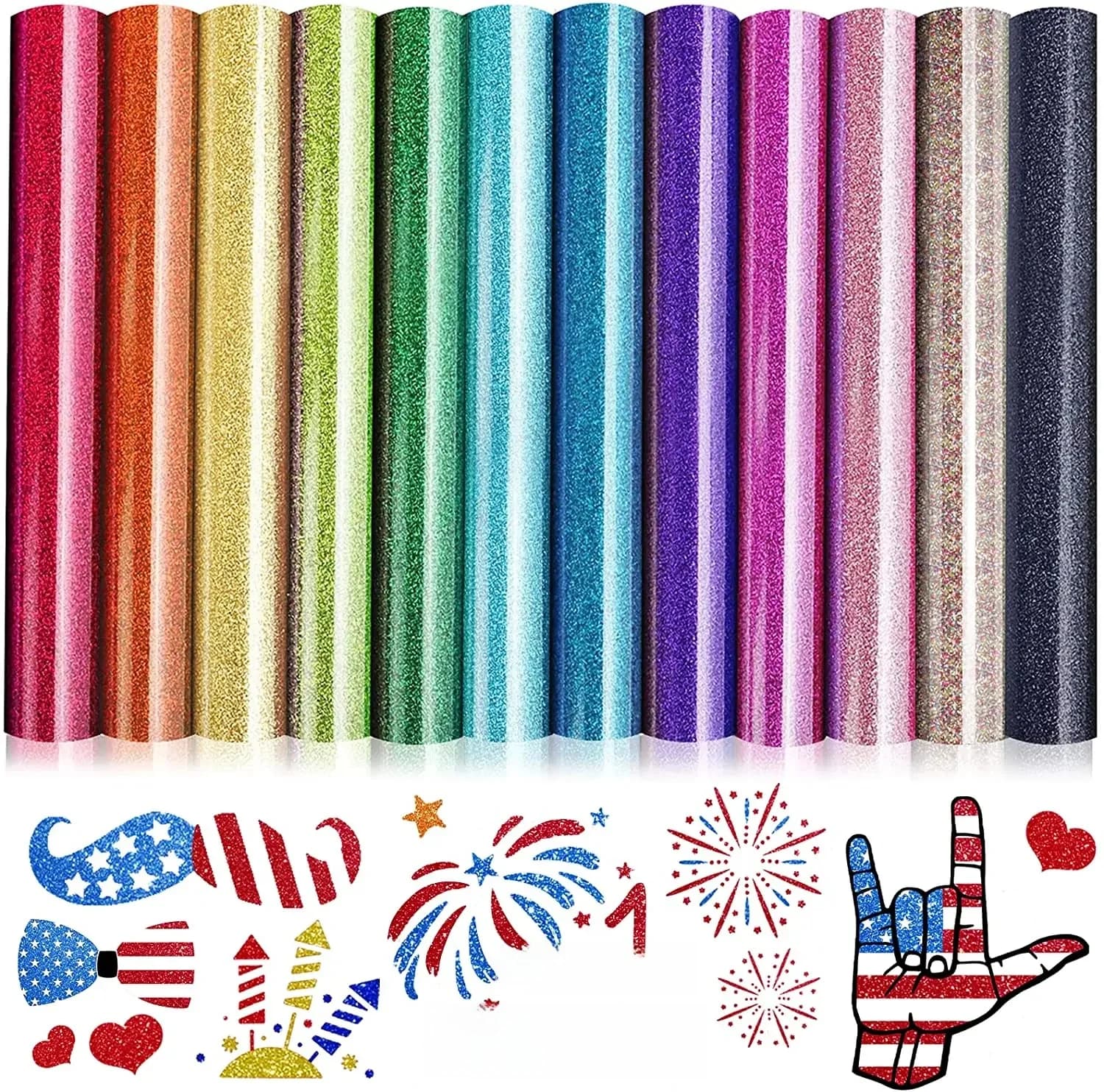 Livraison rapide, nouveau 2026, 1 rouleau 10'/12' X 17'/25/30cm X 500cm, vinyle thermocollant à paillettes pour vêtements DIY