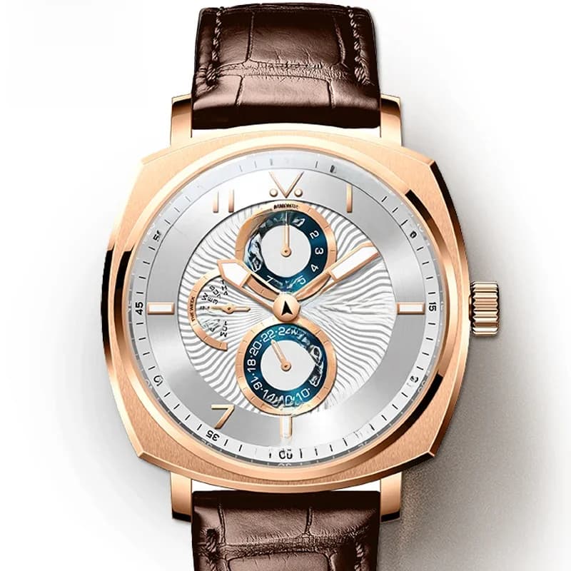 Montres mécaniques automatiques carrées pour hommes Lobinni, nouvelle marque de luxe, cristal saphir, fenêtre de date luminescente, étanches 50 m, montre-bracelet
