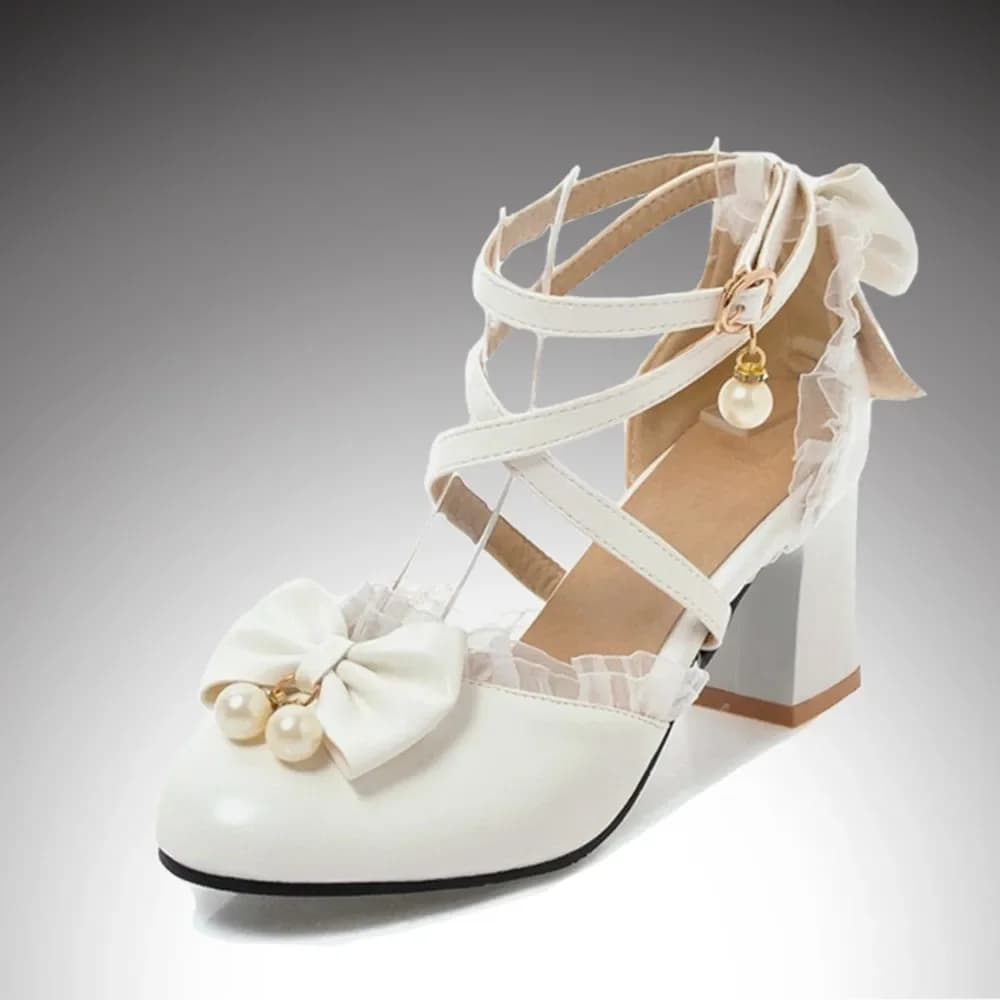 Chaussures à talons hauts pour filles de 7 à 15 ans, chaussures provoqué de princesse, rose et blanc, chaussures de fête d'été X #12/10D50