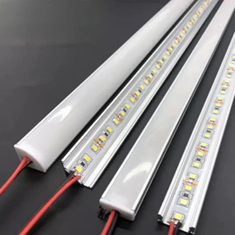 Barre lumineuse rigide en aluminium LED DC12V 50CM 20 pouces en forme de U/V 5730 36LEDs, canal en aluminium LED, éclairage de décoration intérieure