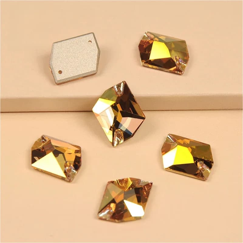 YANRUO 3265 toutes tailles soleil métallique cosmique dos plat paillettes cristaux coudre sur pierres Strass or Strass pour robes