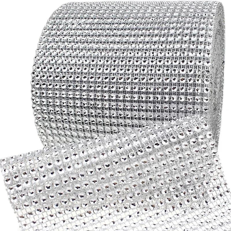 Ruban de strass à 24 rangées, tissu en maille de strass à 24 rangées, rouleau de ruban de strass scintillant pour décoration de mariage, 1 yards/lot