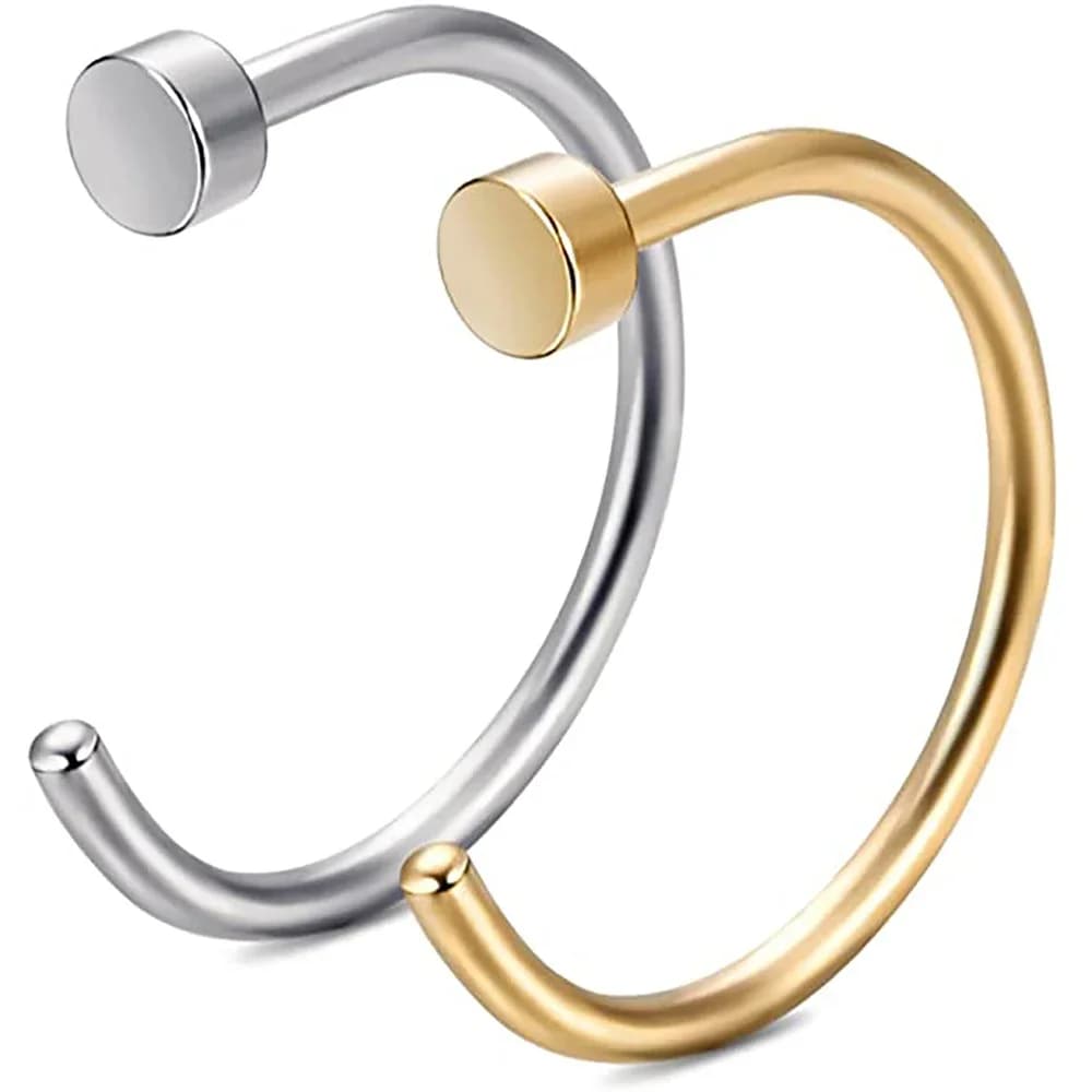 Faux anneau de nez Punk en acier inoxydable, 8mm, Clip C, boucle d'oreille, Helix Rook Tragus, Faux Septum, Piercing, bijoux pour le corps