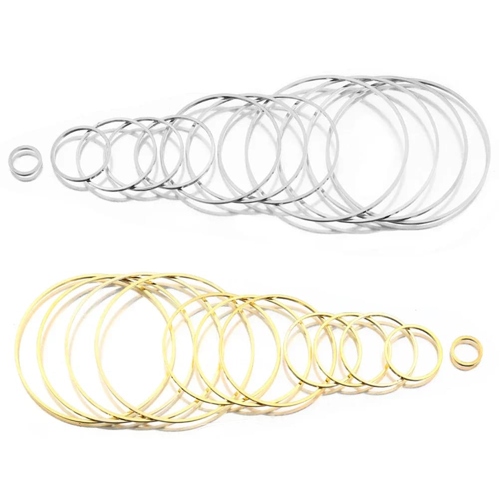 Connecteurs de boucles rondes en laiton plaqué or, moule en résine, anneau de bricolage pour boucle d'oreille, attrape-soleil, fournitures de fabrication de bijoux, 20 à 50 pièces