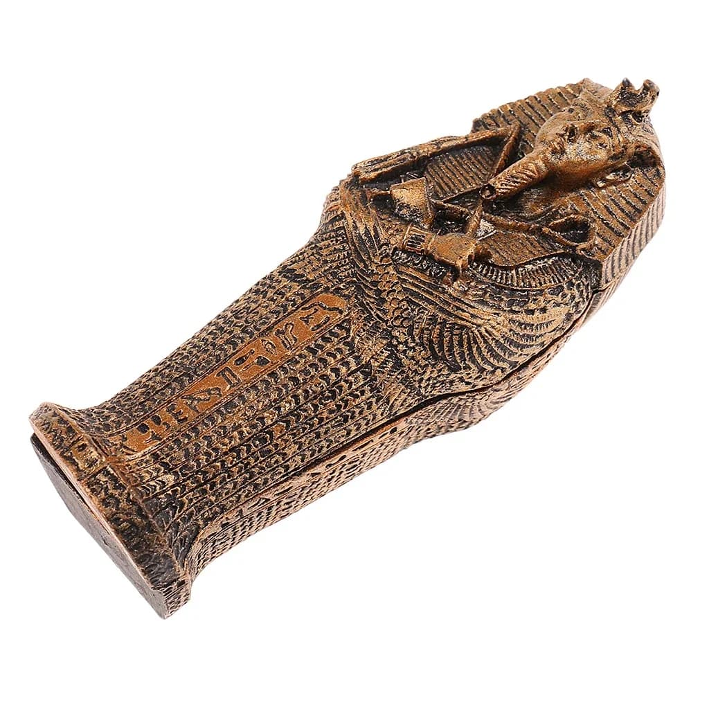 Cercueil d'egypte égyptien antique avec Figurine d'egypte de maman avec Statue en résine de cercueil, décoration artistique artisanale Miniature à collectionner