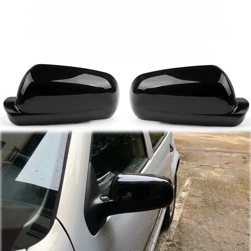 Couvercles de rétroviseurs pour Vw Golf Mk4 Passat B5 1998-2005 Jetta 2001 2002 2003 2004, ABS en Fiber de carbone noir brillant