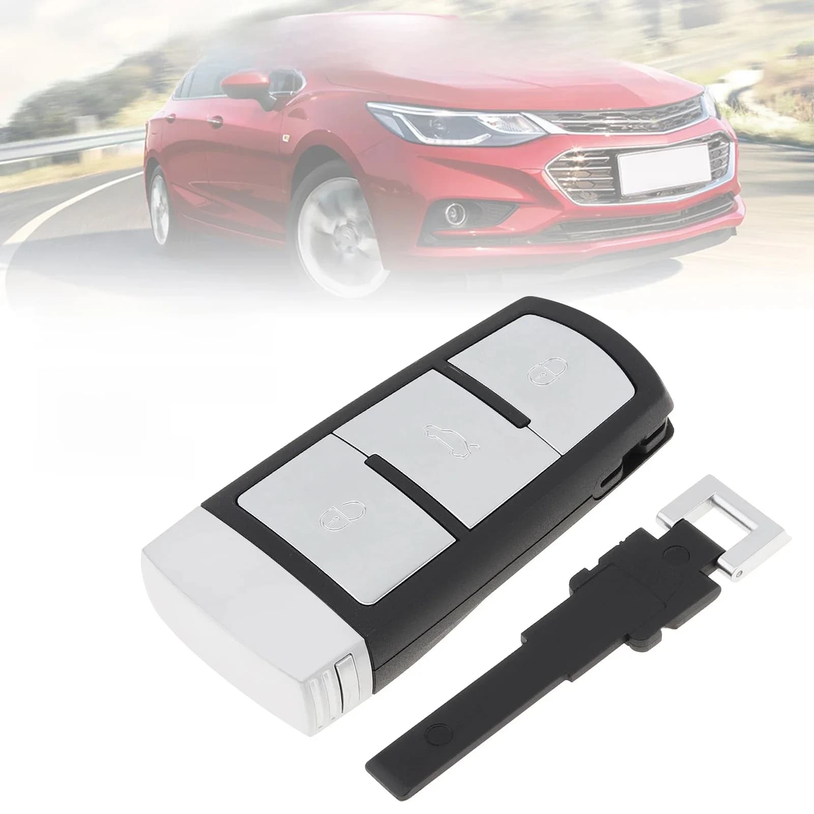 Télécommande intelligente à 3 boutons, 434Mhz, sans clé, non coupée, avec puce ID48, compatible avec VW Passat B6 3C B7 Magotan CC
