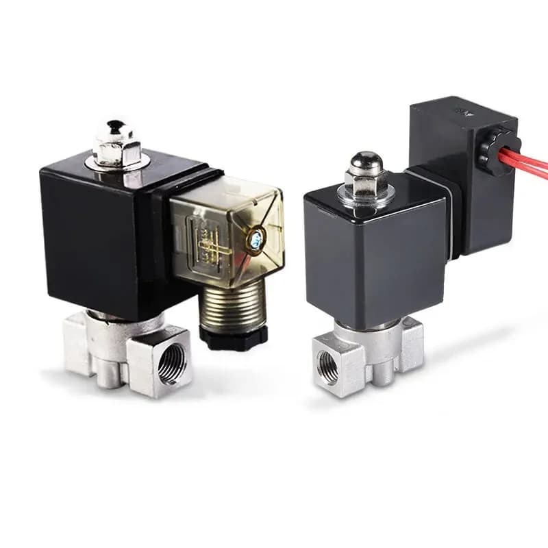 Vanne solénoïde en acier inoxydable pour huile et acide, 1/8'', 1/4'', 3/8'', 16 bars, normalement fermée, 220V, 12V, 24V pour moteur à combustion