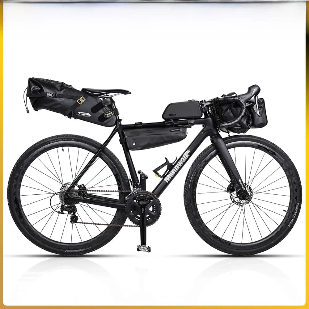 Ensemble de sacs de vélo Rhinowalk ou 1 pièce : sacoche de guidon imperméable, sacoche de tube supérieur de cadre, sacoche de selle VTT pour le cyclisme longue distance