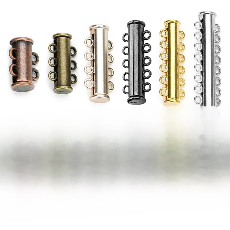 SAUVOO 5 pièces rangées fermoirs magnétiques solides Tubes coulissants serrure pour Bracelet en couches colliers boucle crochet résultats de fabrication de bijoux