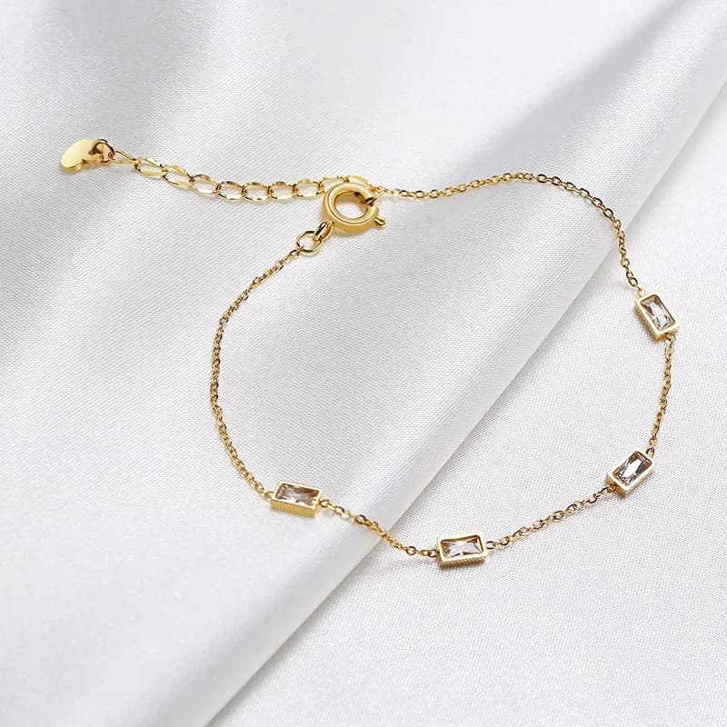 Vnox – Bracelets à chaîne fine pour femmes, élégants, breloques en pierre CZ scintillante, bijoux de tempérament, longueur réglable