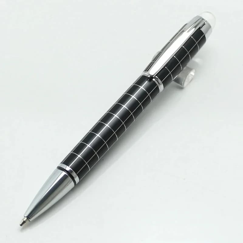 Baoer 79 Rollerball/stylo à bille noir mat argent ligne rotatif couverture en cristal bureau fournitures scolaires écriture