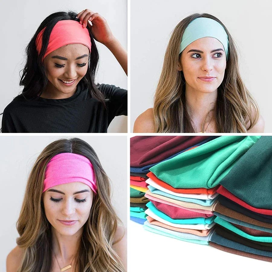 Femmes coton bandeau mode bandes de cheveux pour femme solide Turban torsion tricoté bandeau torsadé noué bandeau accessoires