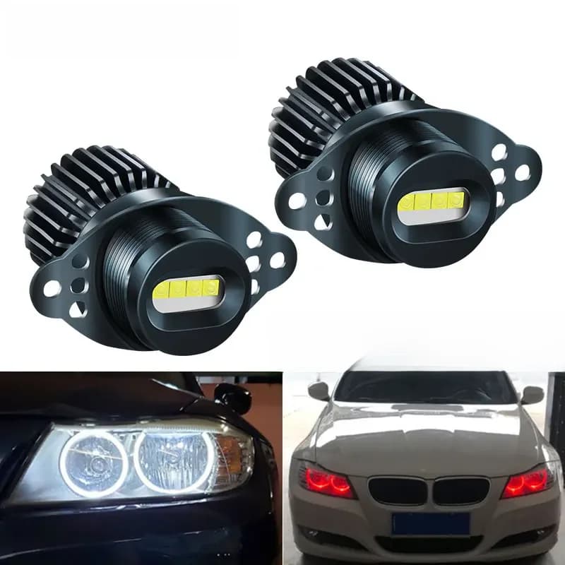 Marqueur yeux d'ange LED 80w, 2 pièces, Canbus, sans erreur, pour BMW E90 E91 LCI 2009 – 2011 LCI, phare Non xénon, blanc, rouge, bleu